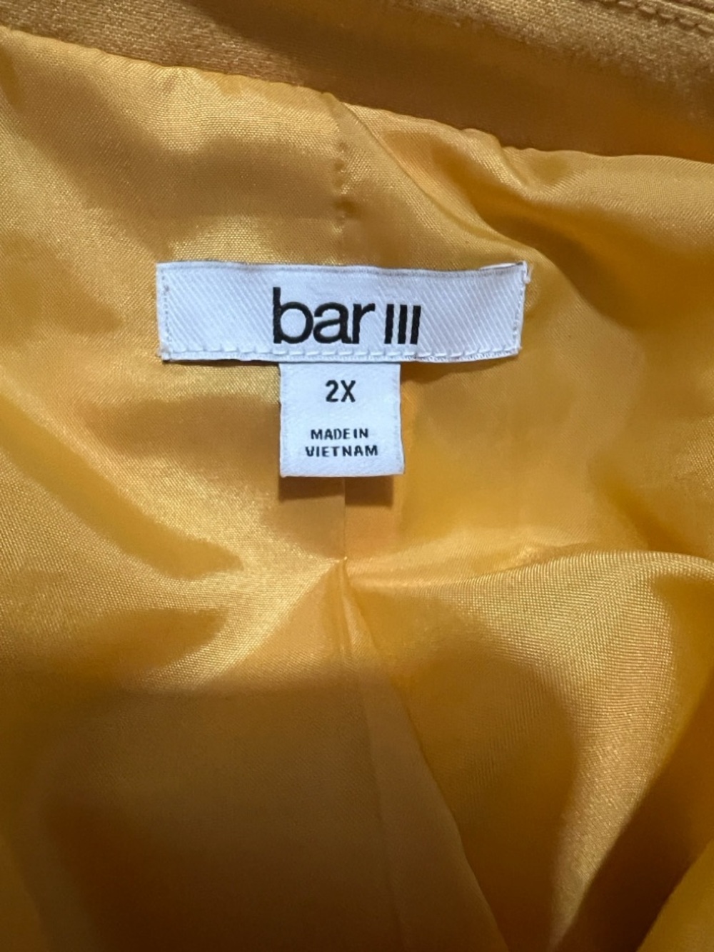 Bar III Mustard Double-Breasted Blazer - Picture 2 of 3